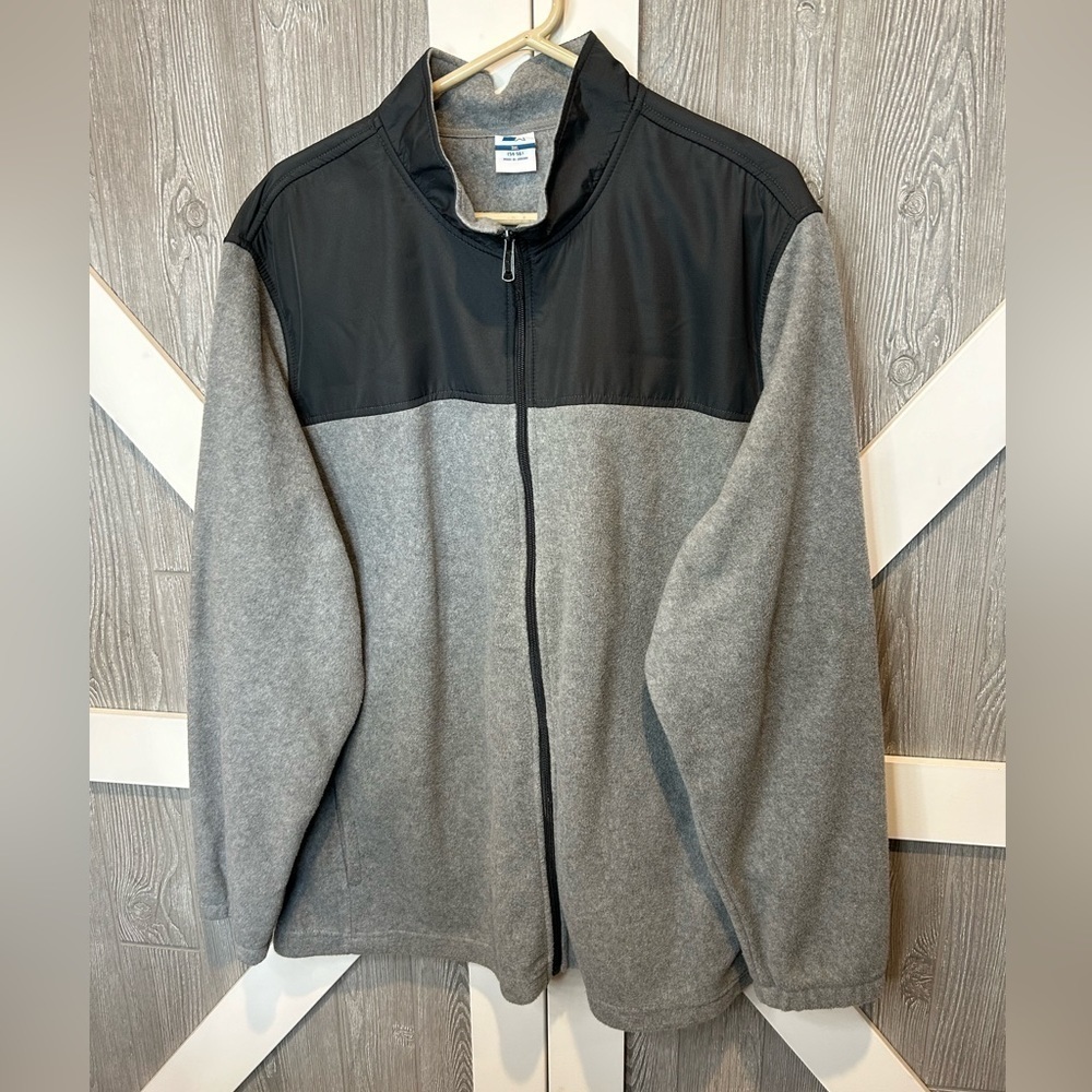 048. Vintage Starter Grey Zip Up Fleece - 3XL Big & Tall NWOT